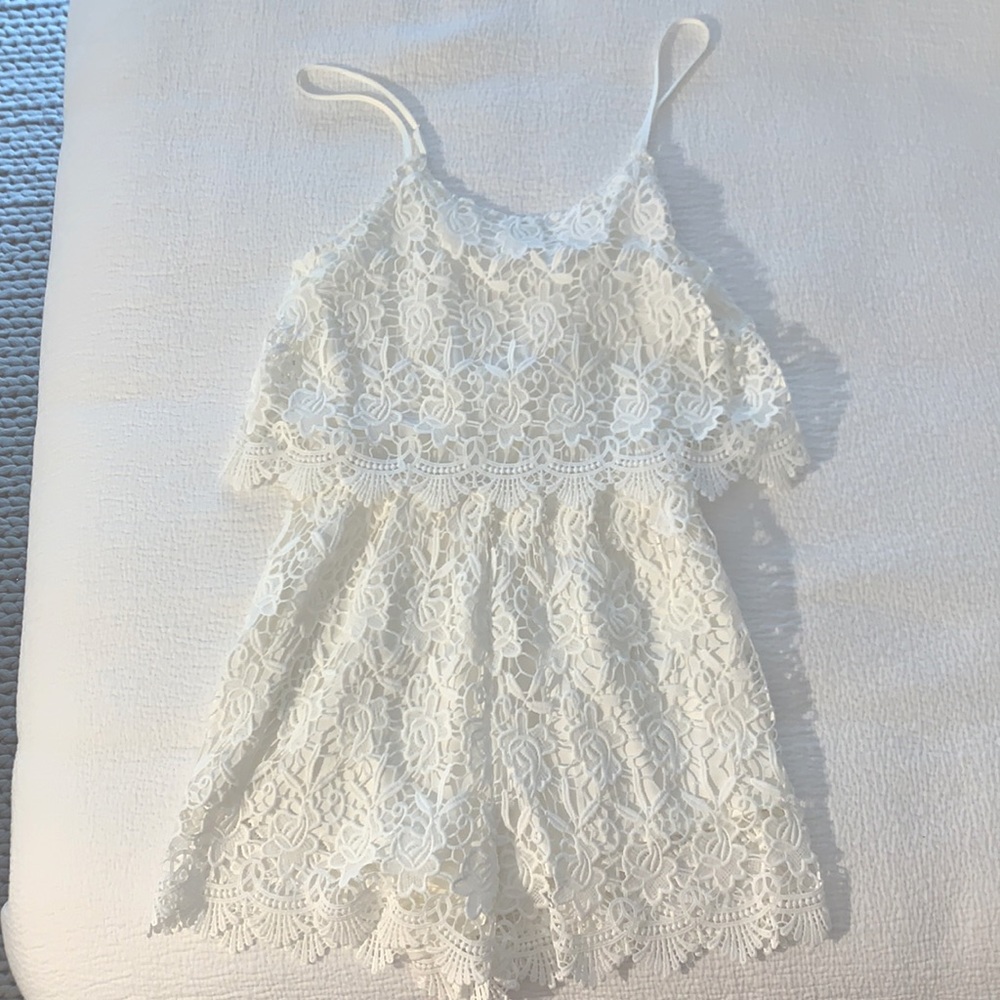 Yumi Kim White Crochet Romper